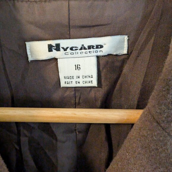 MINT CONDITION Vintage Wool Cashmere Blend Pea Coat | Brown | Women's Size 16 - Picture 4 of 12